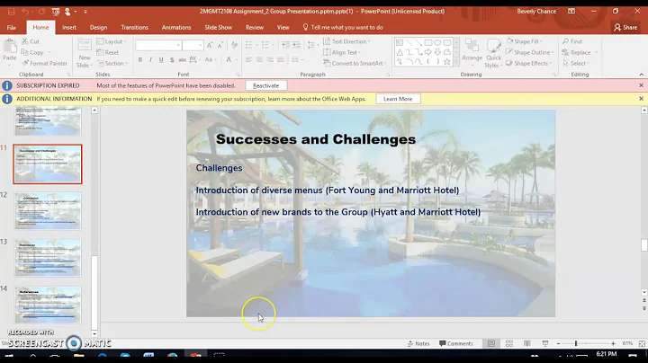presentation by Beverly Chance