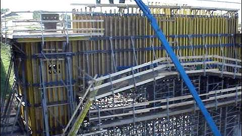 INTRICATE SUPPORTING SCAFFOLDING AT NEW NIPIGON RIVER BRIDGE