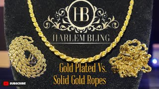 Gold-plated Rope vs Solid Gold Rope Chains from ‎@HARLEMBLING & Review of Gold-plated 3mm Rope