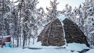 Severe COLD Russian HOT Tent. Hottest night of my life winter camping.