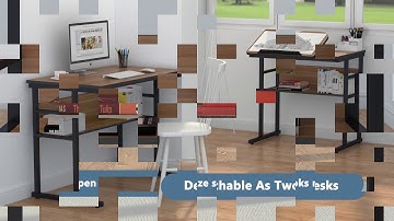 Tribesigns Modern L-Shaped Desk with Bookshelf