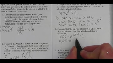 7.2 Exponential Growth and Decay with Differential Equations