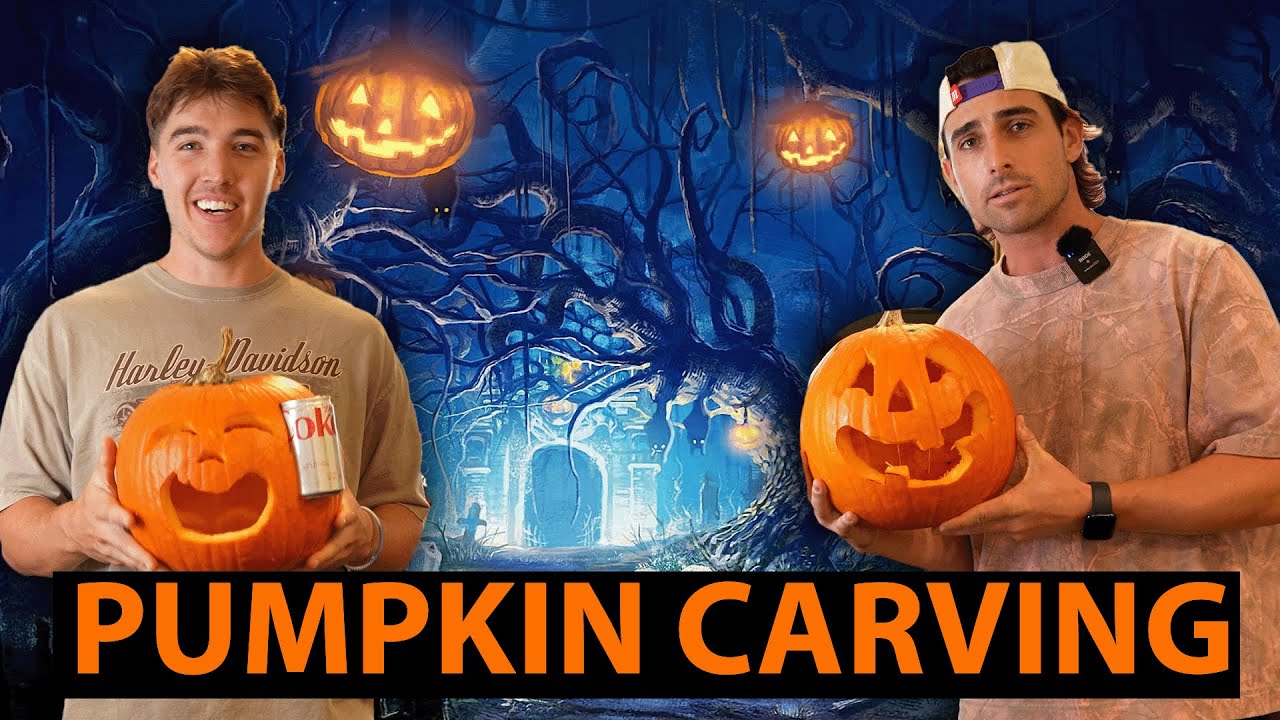 Вырезаем фонарики из тыквы на Хэллоуин!