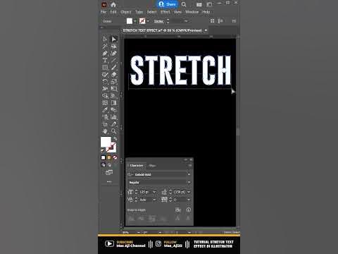 TUTORIAL STRETCH TEXT EFFECT DI ADOBE ILLUSTRATOR - YouTube