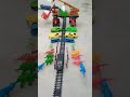rc train Pushing 4 car &amp; tractor bus 😲 in pit &amp; parking jcp animal toys #jcb part-91