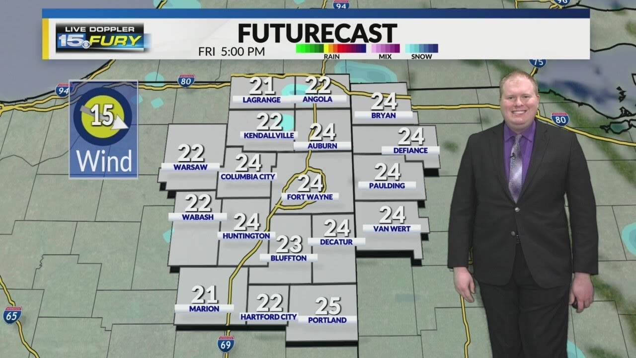 Cold with scattered lake effect snow showers - YouTube