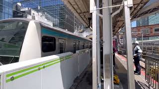 JR京浜東北線E233系1000番台 各駅停車磯子[JK06]行き 浜松町[JY28・JK23](山手線ホーム)発車