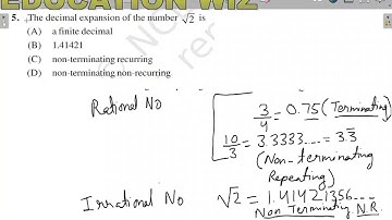 DECIMAL EXPANSION OF THE NUMBER ROOT 2 IS | The decimal expansion of the number √2 is CLASS 9 MATHS