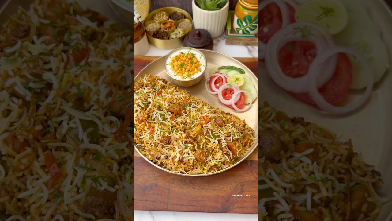 Soya Dum Biryani Recipe😍 #shorts #biryani #viralvideo #trending
