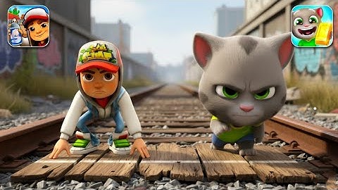 Subway surfers VS Talking Tom Gold Run,New Update Subway surfers Map Gameplay