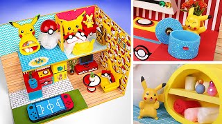 How To Make Cutest Pikachu Miniature House from Cardboard 😻 Easy DIY 😍Miniature House🏡