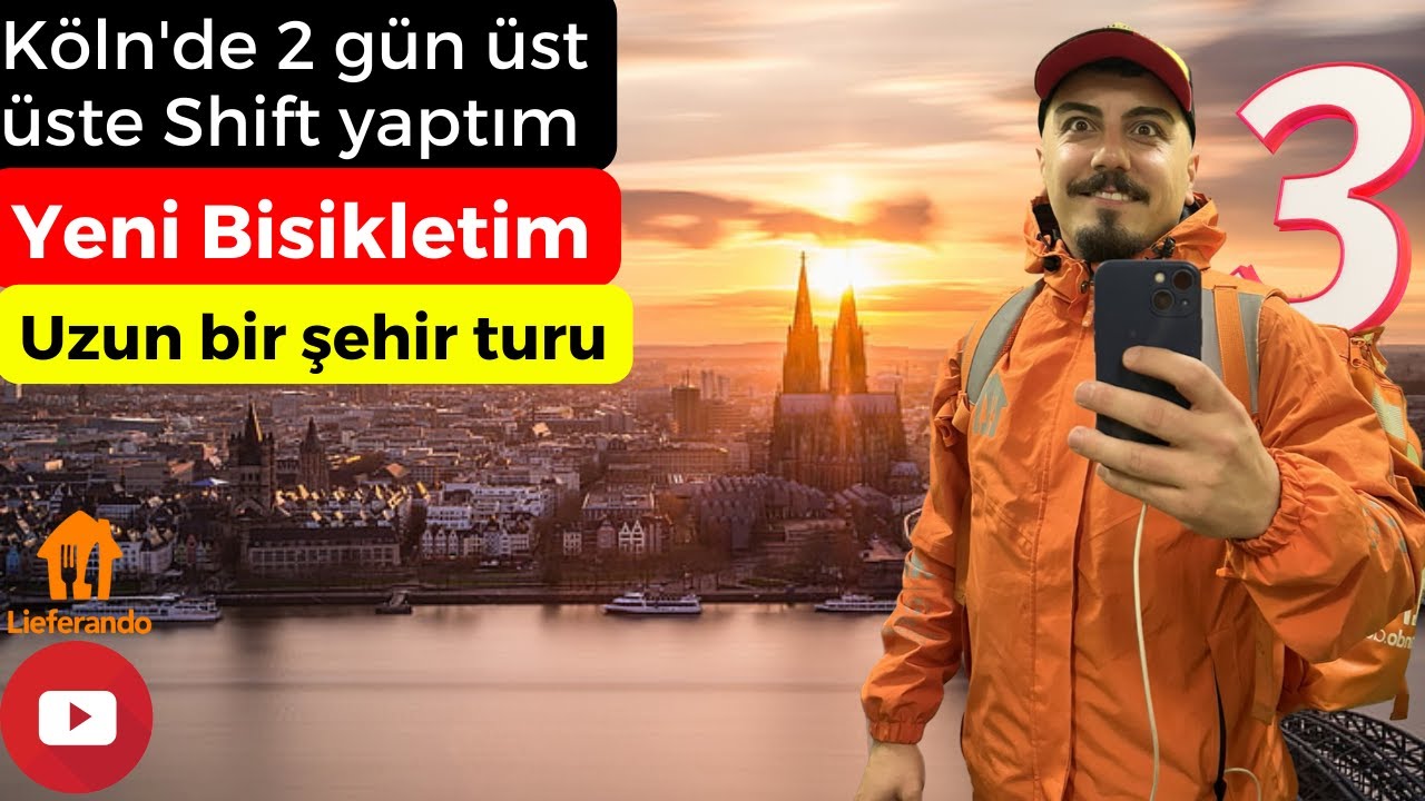 Almanya - Köln şehrinde bir Lieferando minijob iş günü Part 3