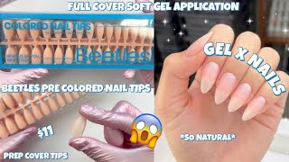 TRYING BEETLES PRE COLORED FULL COVER SOFT GEL NAIL TIPS | EASY COLORED GEL X NAIL APPLICATION screenshot 1