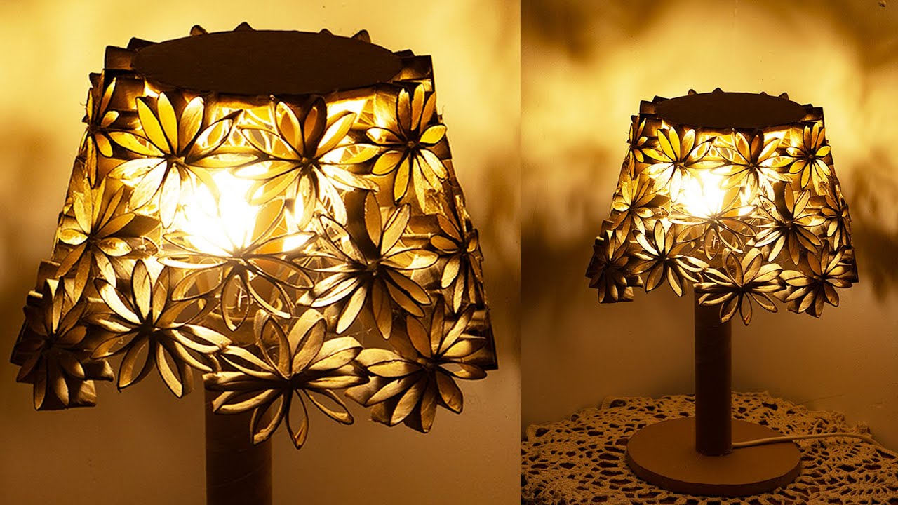 DIY Night Lamp Easy Using Toilet Paper Rolls, Lampshade DIY Ideas  Recycling