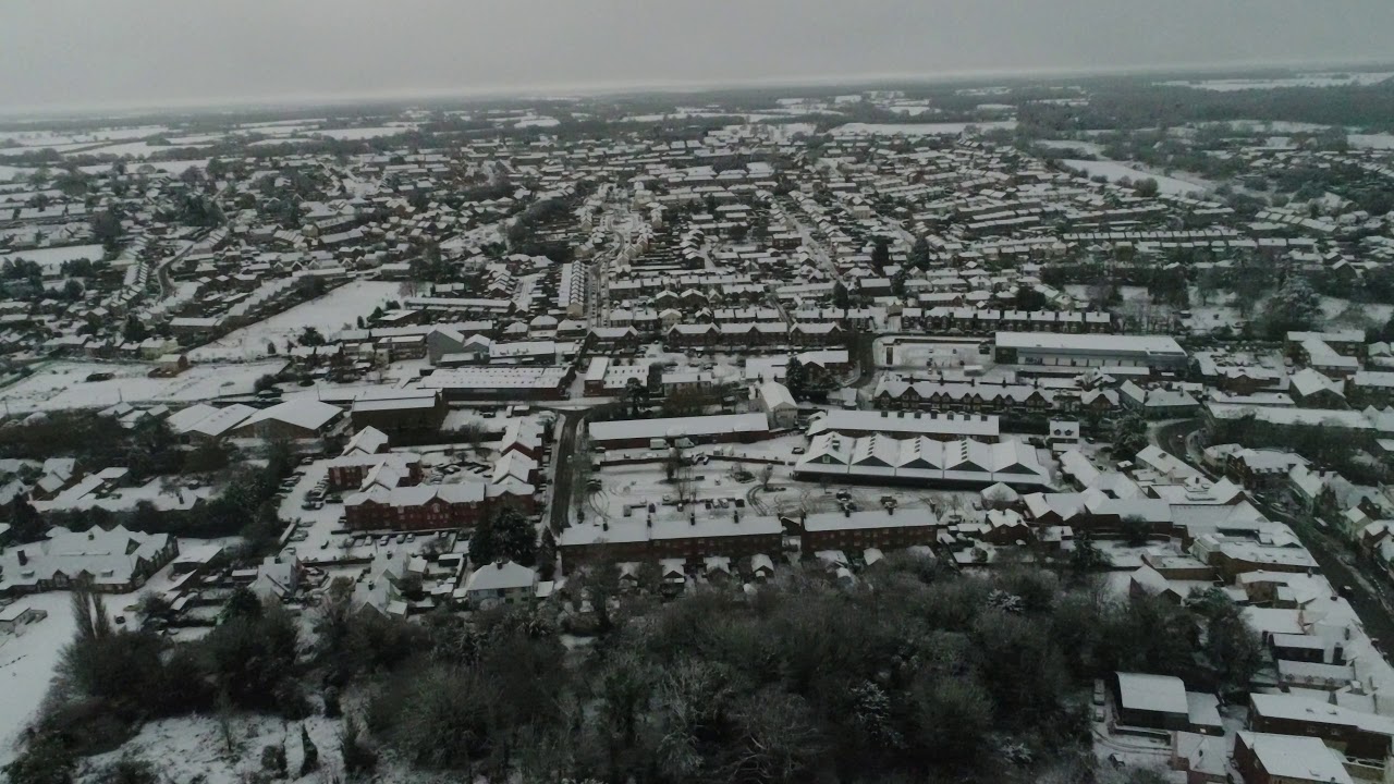 2017 12 10 A 360 degree drone film of Halstead in the snow