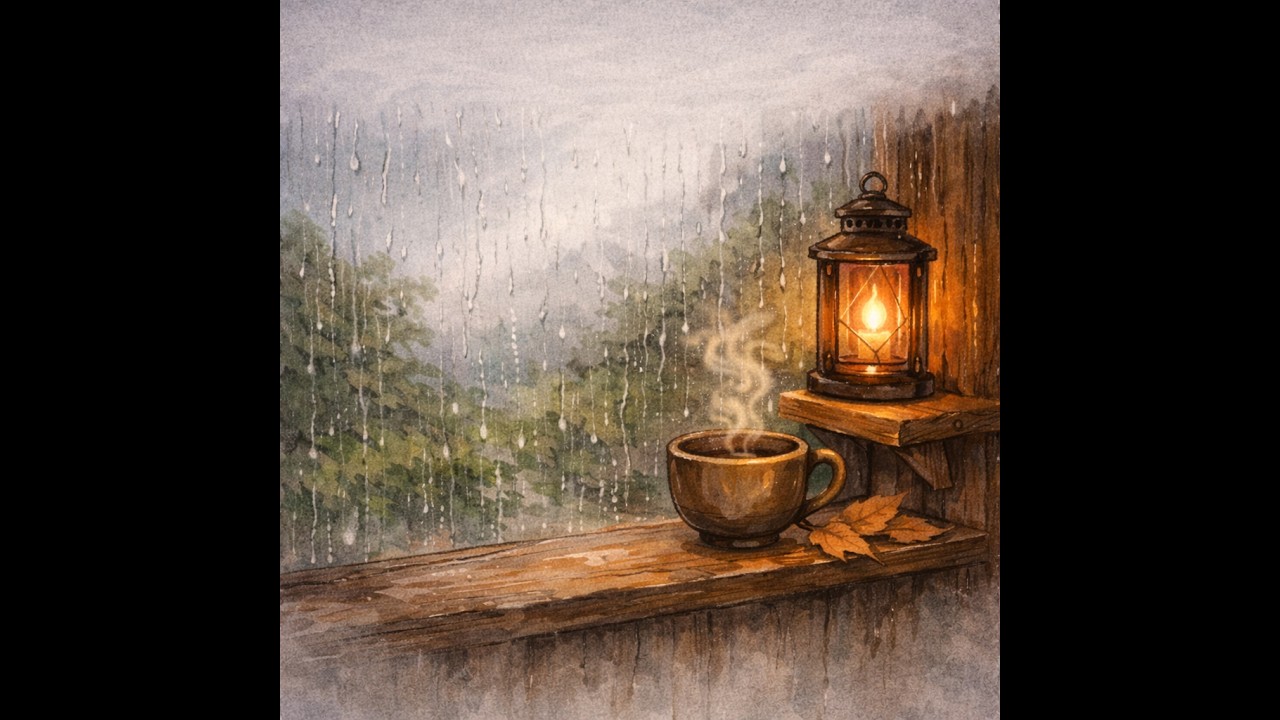 🌧️ Rain Tapping on the Wooden Roof  Dusk's Warm Milk Tea & Enchanted Moments ☕ Ghibli ASMR