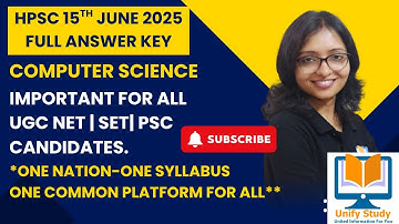 HPSC Answer Key Computer Science-15-06-2025|Haryana Public Service Commission Computer Science Ans