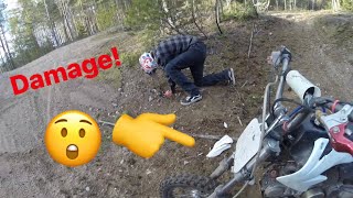 Pitbike crash (jump to the tree)