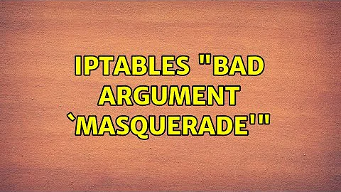 iptables "Bad argument `MASQUERADE'"