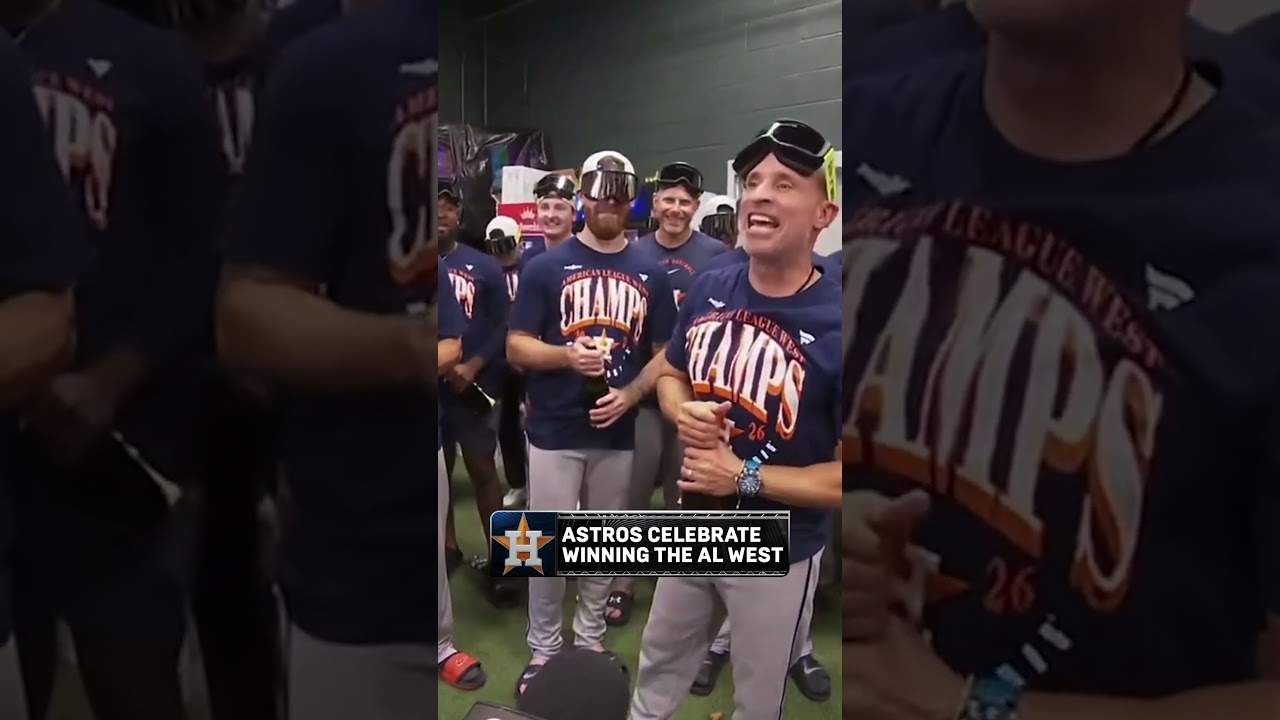 The Astros celebrate another division championship! 🍾 #MLB #astros #baseball