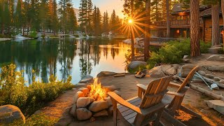 Soothing Summer Morning Lake Sounds | Your Daily Dose of Calm, Campfire & Nature Sounds Ambience