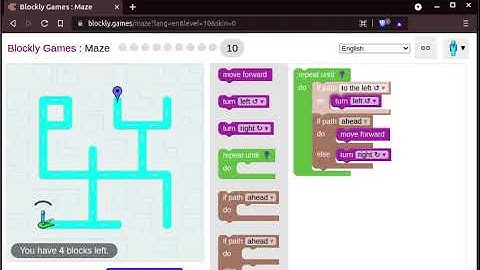 Blockly Games Maze Level 10 Solution
