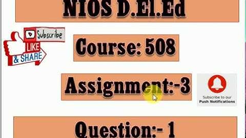 NIOS Deled Course 508 Assignment 3 Q.No.1 in Punjabi
