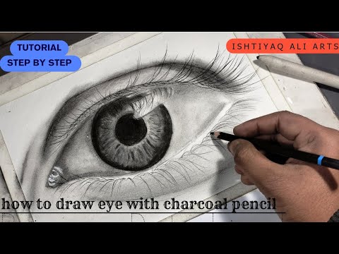 How to draw eye with charcoal pencil #art #drawing - YouTube