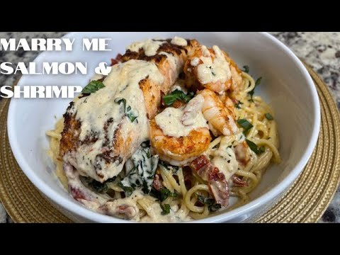 Creamy Tuscan Salmon | Marry Me Salmon & Shrimp | Shrimp Pasta | Seafood Pasta