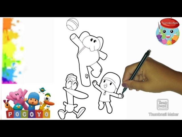 ✍🏻Vamos Desenhar e Colorir o Pocoyo e seus Amigos