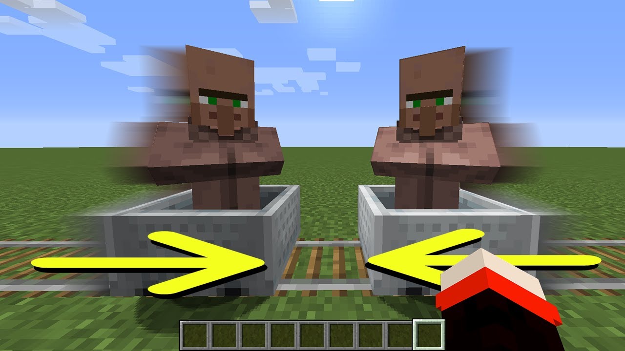 what if you push two minecarts with villagers in minecraft? YouTube