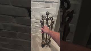 We Love This Set - Durable And Functional Set! Plow &amp; Hearth 5 Piece Hand Forged Iron Fireplace Tool