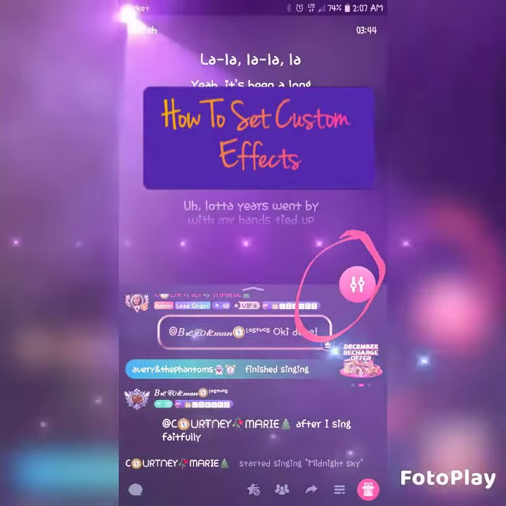 StarMaker Party Room Custom Voice Effects Setting