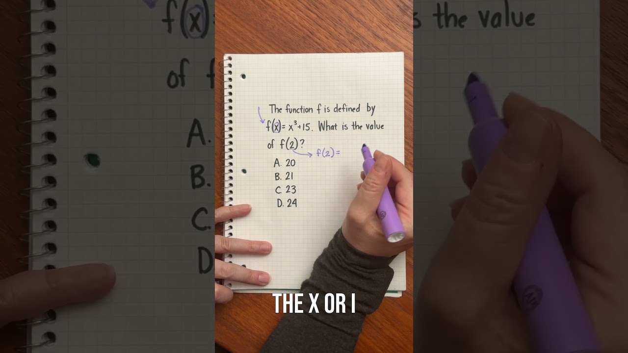Work through this practice SAT math problem using function notation.