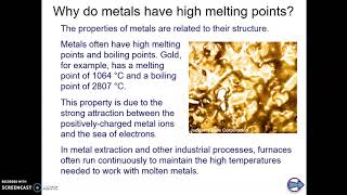 Triple Science Chemistry Week 4 Lesson 2 Metallic Bonding