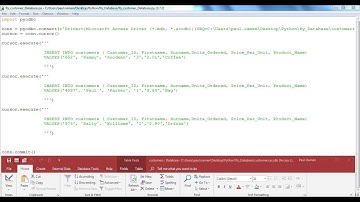 How to Insert records into the MS Access table using Python