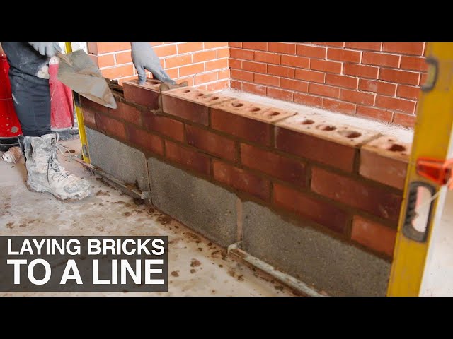 HOW TO LAY BRICKS TO A LINE [Bricklaying for beginners e.p7] 