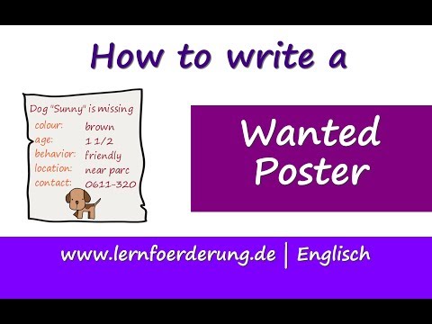 How to Write a Wanted Poster - Dog "Sunny" is Missing