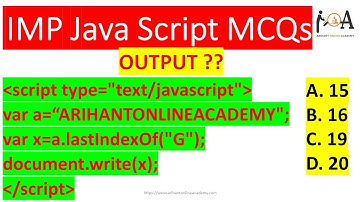 JAVA SCRIPT IMP MCQs [P-2] PGTRB, UGCNET, ITOfficers,KVS/NVS,LICAAOIT Mains, ISRO & All CS/IT Exams