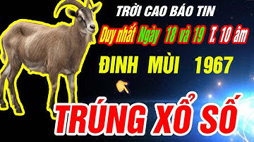 Trời định đúng Duy nhất 2 ngày tới- Tuổi ĐINH MÙI 1967 GIÀU SANG KHÓ CƯỠNG LẠI