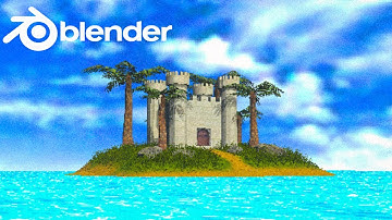 Making this PS1 Graphics Castle Scene in Blender 4.0 | Concept Art Timelapse