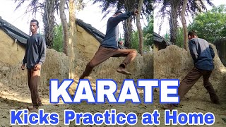 Karate Kicks Practice at Home. #MartialArts #Kicking #Practice #ShortsVideos.