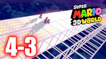 Super Mario 3D World - 4-3 Beep Block Skyway - All Stars & Stamp 100% Gameplay Walkthrough