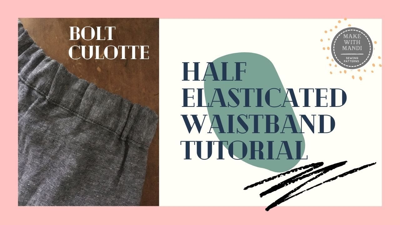 How To Sew Half Elastic Waistband  Elastic Back Trousers Sewing Tutorial 