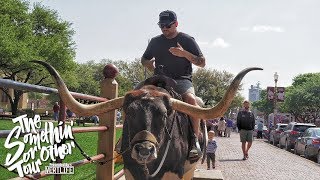 A piece of wild west history is still alive at the fort worth
stockyards! real life cattle drive, riding texas longhorn, and century
old indoor rodeo c...