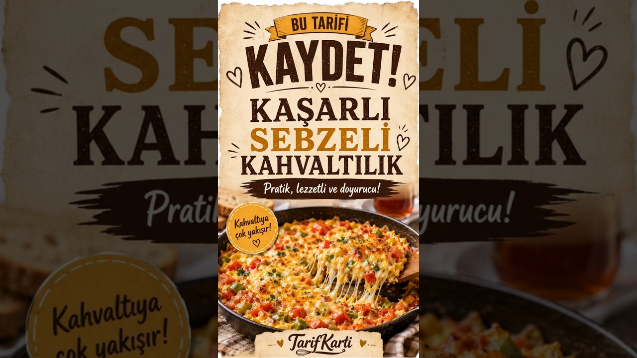 Kaşarlı Sebzeli Kahvaltılık Tarifi #tarifkarti #pratiktarifler #kahvaltılıktarifler #pratikkahvaltı