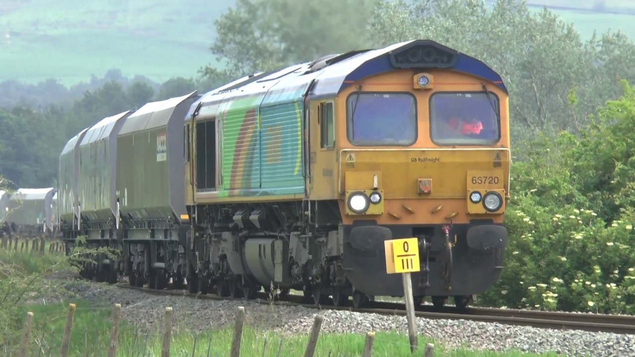 GBRf 66720 on Rylstone Branch line [ stone train ] June 2020 - YouTube