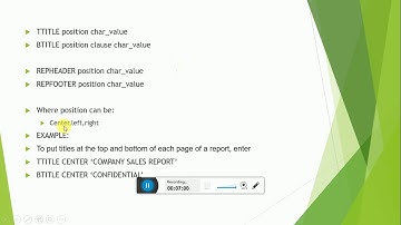 sql * plus formatting commands 2