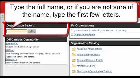 Self-Enroll in Blackboard Organizations