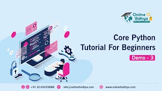 Python Demo | Python Tutorial for Beginners | Python Basics | Part 3 | OnlineITvidhya